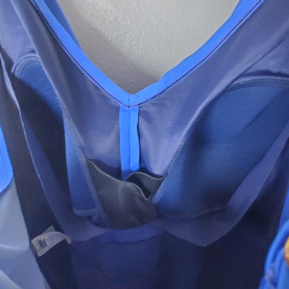 Lands End Slendersuit Blue Ombre Wrap One Piece Swimsuit Size 24W Style 514047 - Picture 7 of 11